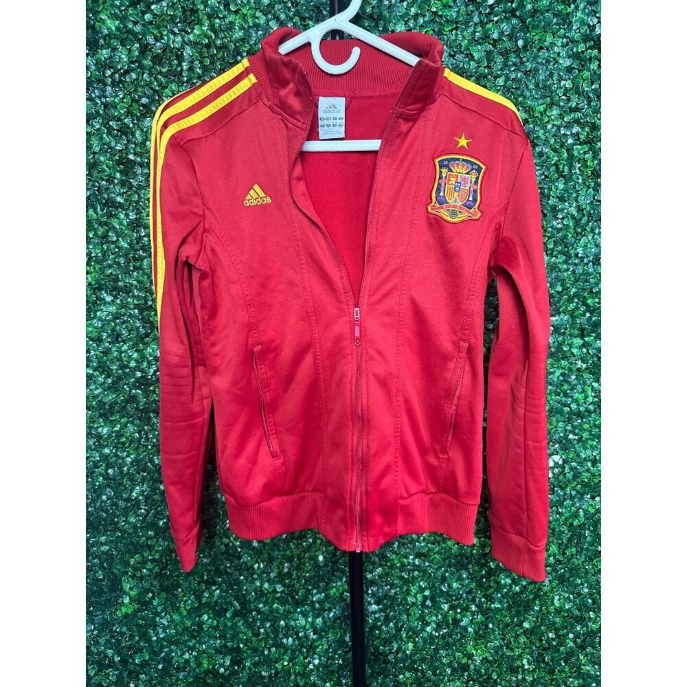 ADIDAS 2011 Spain track jacket, small, red and gold, rare, lightweight